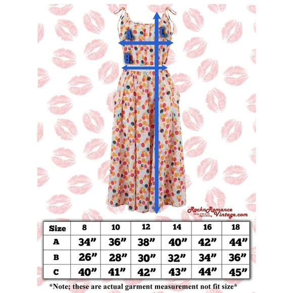 Size UK18 Suzy in Honolulu Navy Print Dress by Rock n Romance Vintage - Picture 5 of 7